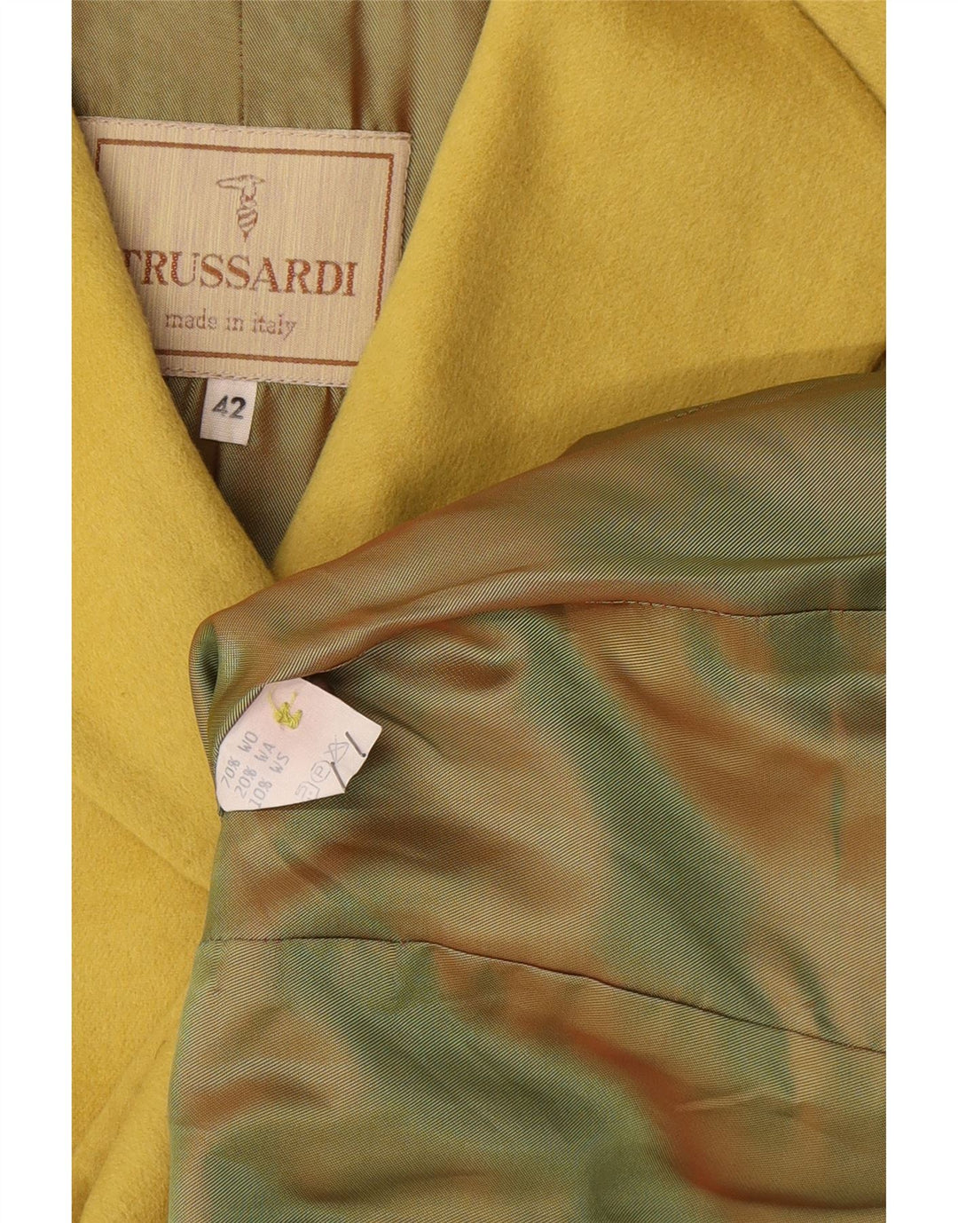 Trussardi Womens 3/4 Sleeve Blazer Jacket IT 42 Medium Yellow