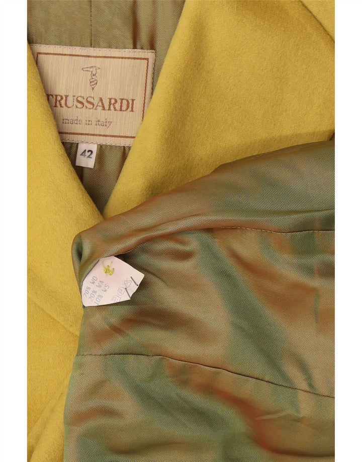 Trussardi Womens 3/4 Sleeve Blazer Jacket IT 42 Medium Yellow