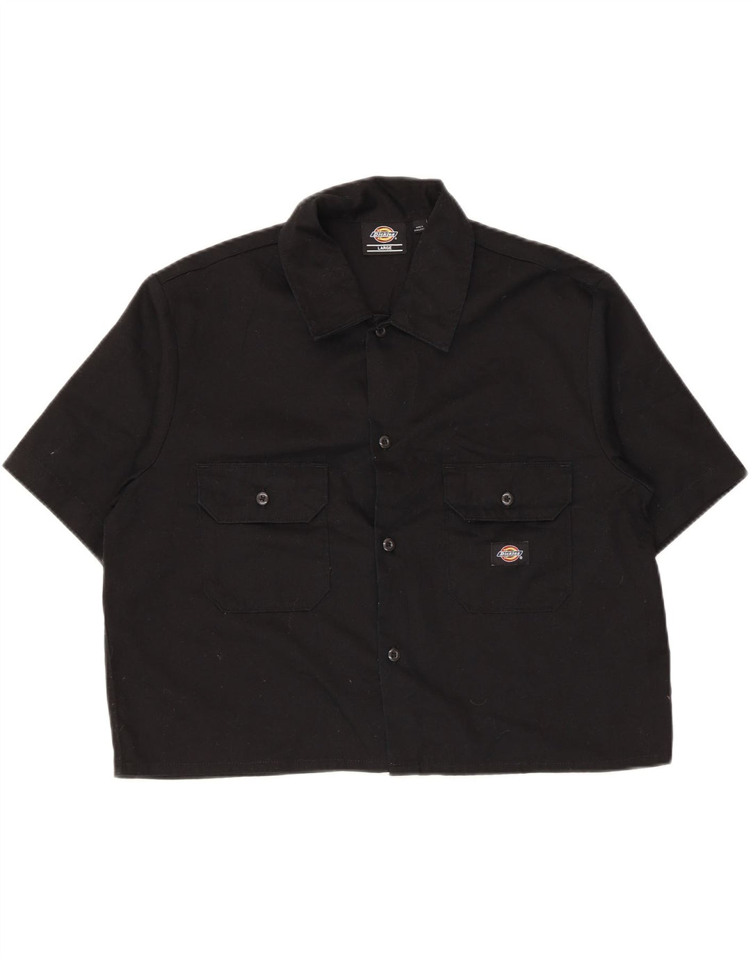 Dickies Womens Short Sleeve Shirt UK 16 Large Black Polyester