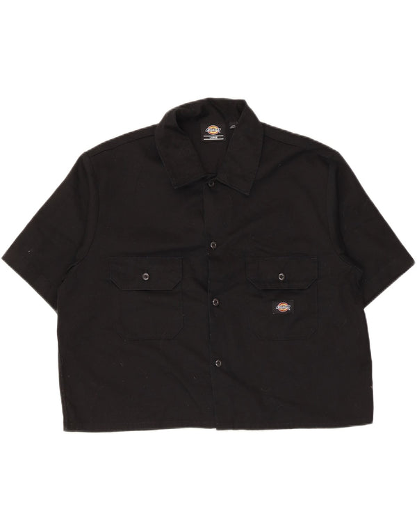 Dickies Womens Short Sleeve Shirt UK 16 Large Black Polyester