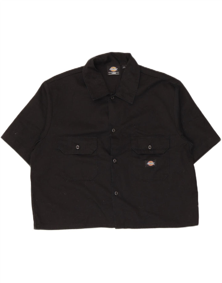 Dickies Womens Short Sleeve Shirt UK 16 Large Black Polyester