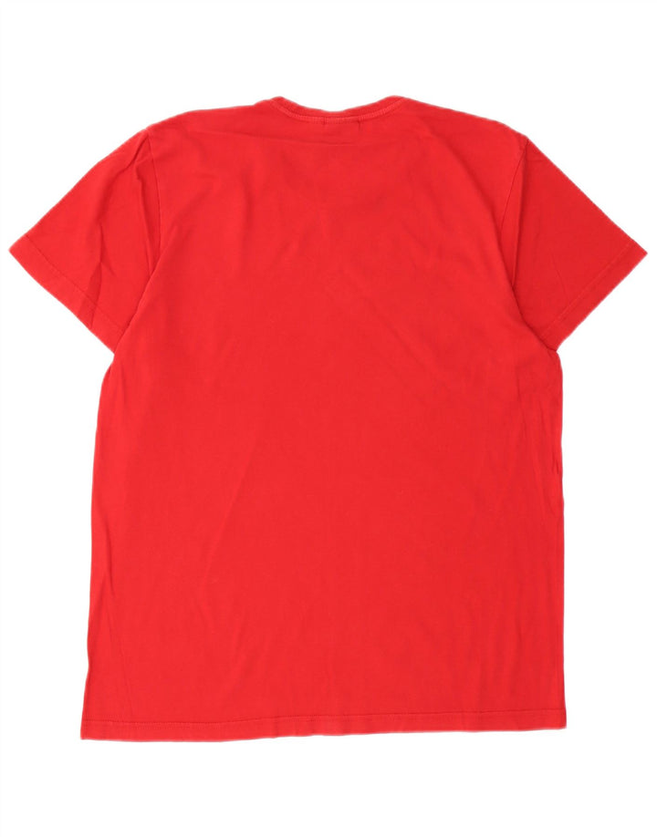 Adidas Mens Graphic T-Shirt Top Medium Red Cotton
