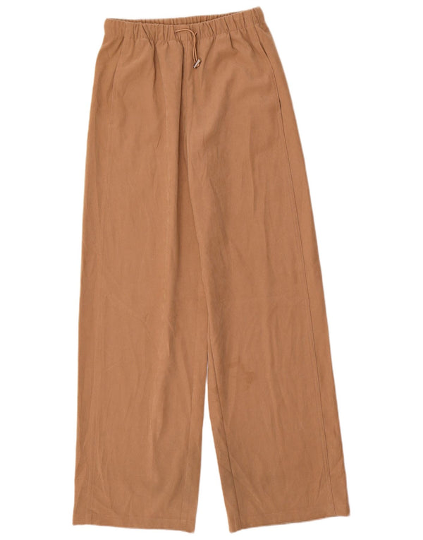 Zara Womens Wide Leg Casual Trousers XS W24 L31 Beige Polyester
