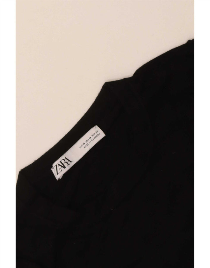 Zara Womens Boat Neck Jumper Sweater UK 12 Medium Black