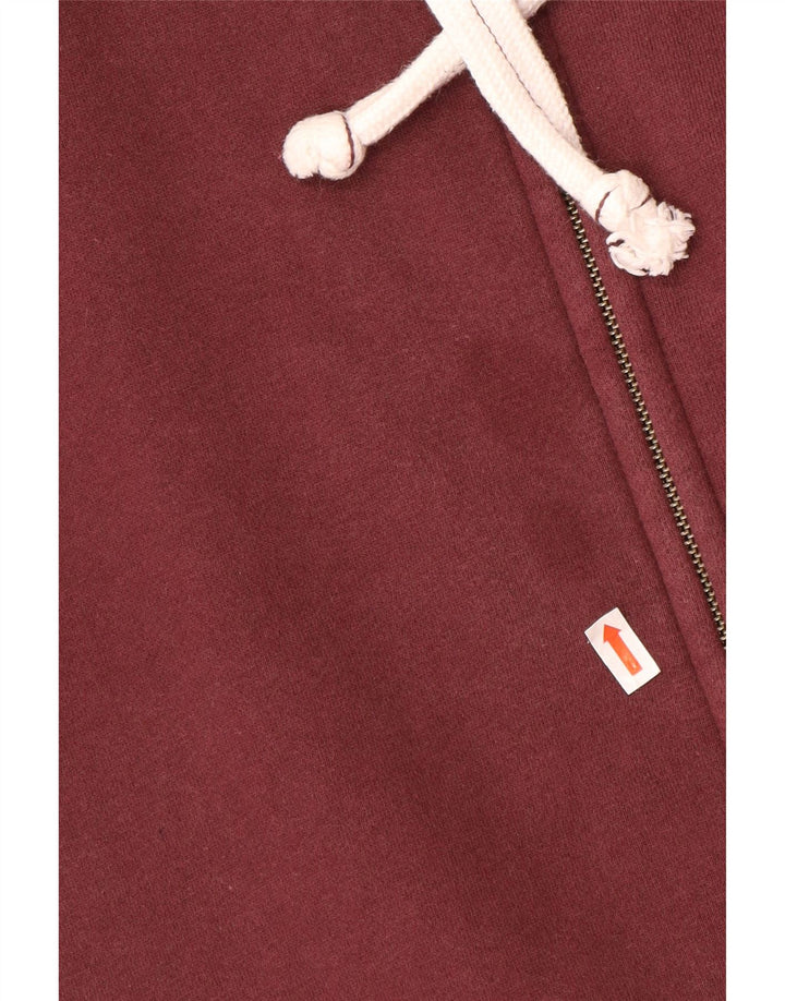 ANIMAL Mens Graphic Zip Hoodie Sweater 2XL Maroon Cotton