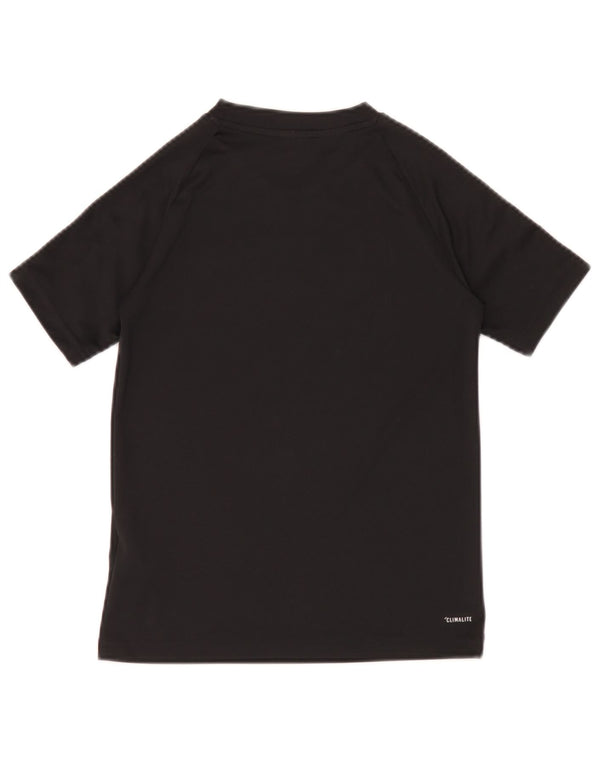 Adidas Boys Climalite T-Shirt Top 9-10 Years Black Polyester