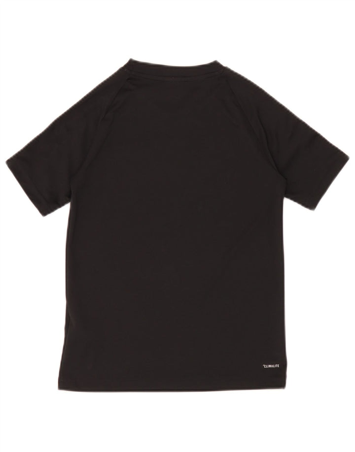 Adidas Boys Climalite T-Shirt Top 9-10 Years Black Polyester