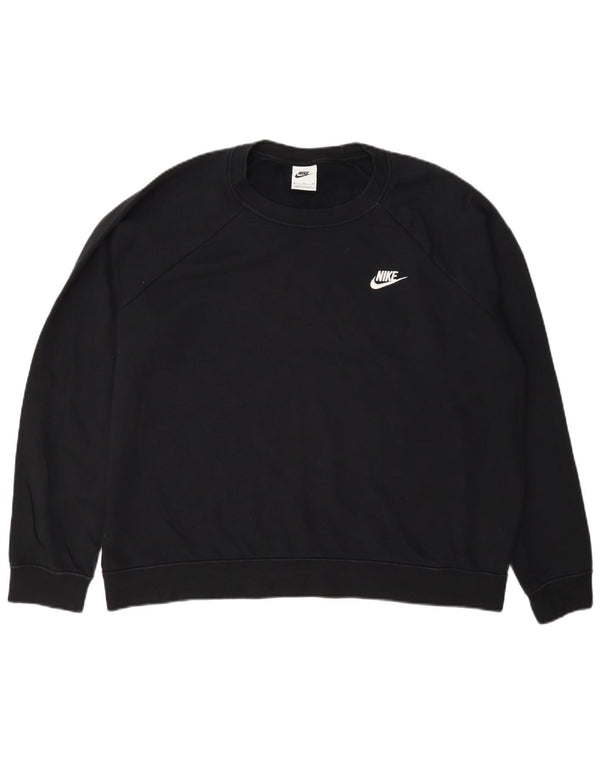Nike Womens Loose Fit Sweatshirt Jumper UK 18 XL Black Cotton