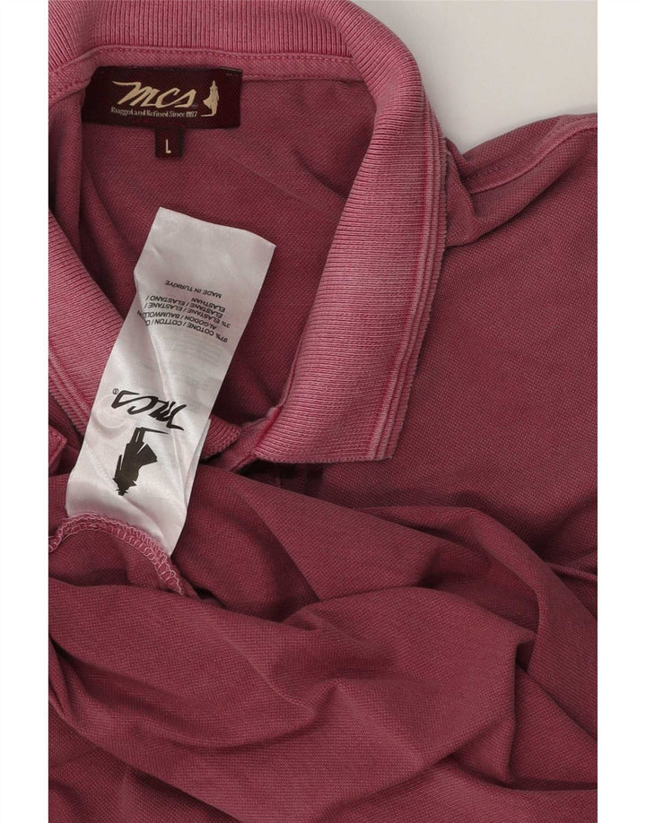 Marlboro Classics Mens Polo Shirt Large Pink Cotton