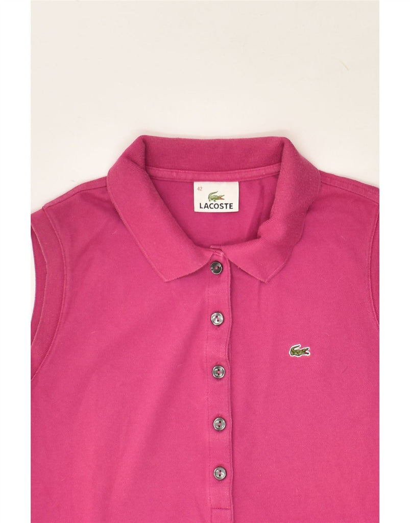 LACOSTE Womens Sleeveless Polo Shirt Size 42 Large Pink Cotton | Vintage Lacoste | Thrift | Second-Hand Lacoste | Used Clothing | Messina Hembry 