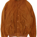 Vintage Mens Suede Bomber Jacket UK 40 Large Brown Leather