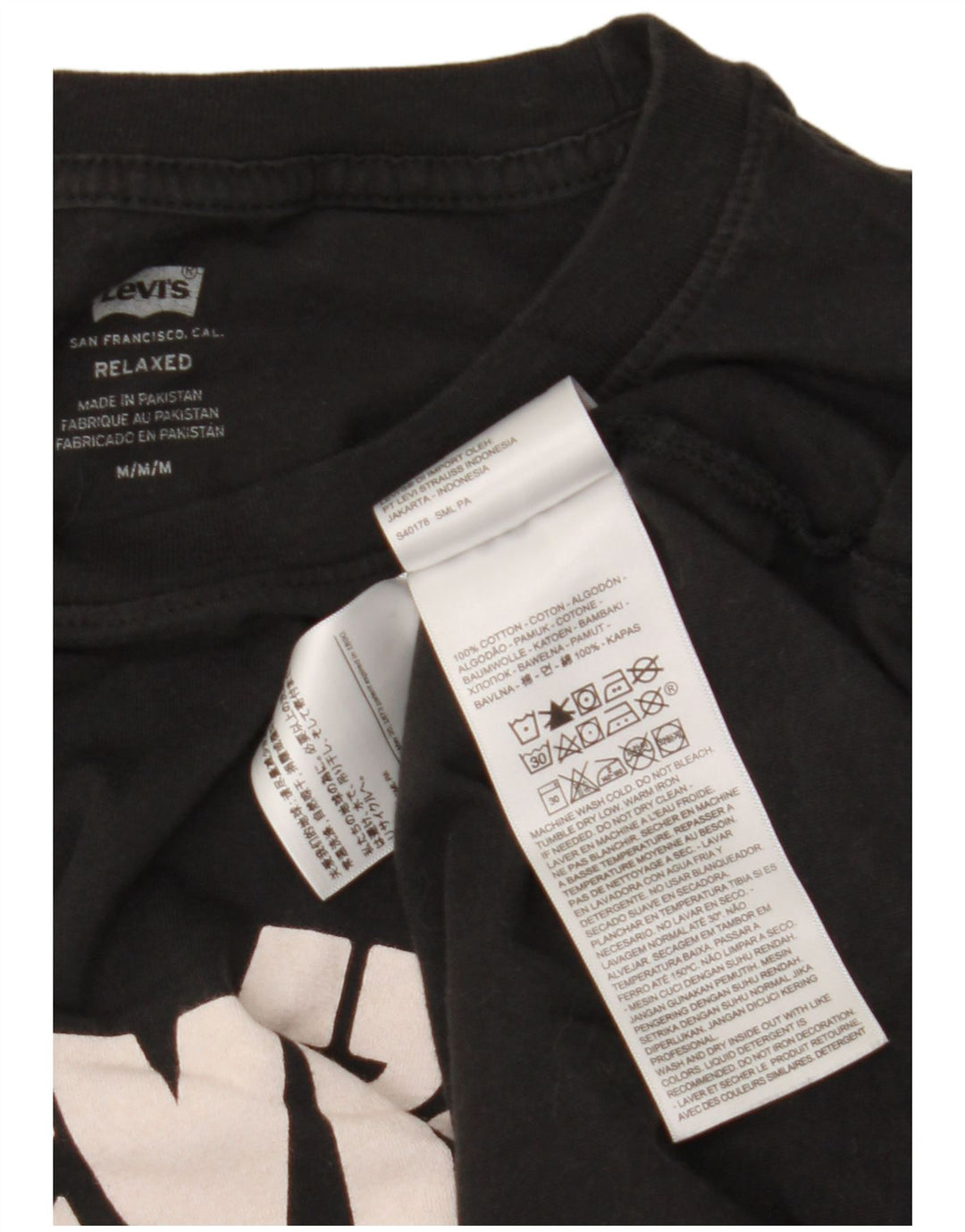 Levi's Mens Relaxed Graphic T-Shirt Top Medium Black Cotton