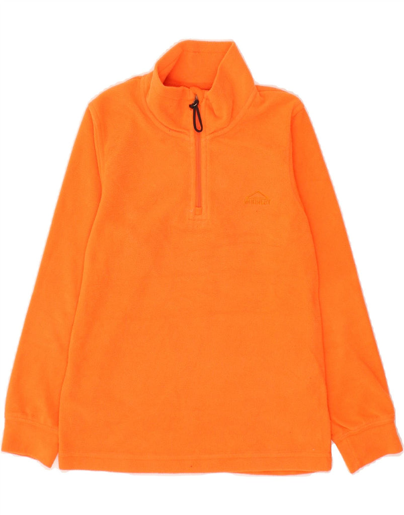 MC KINLEY Girls Zip Neck Fleece Jumper 7-8 Years Orange Polyester Vintage MC Kinley and Second-Hand MC Kinley from Messina Hembry 