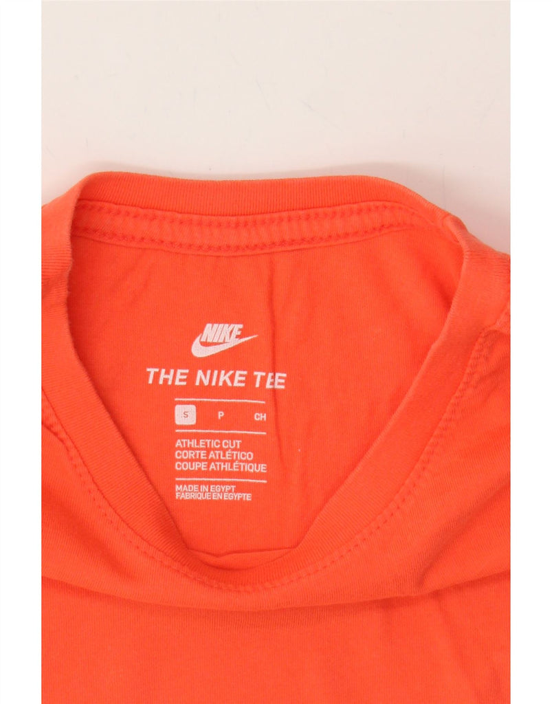 NIKE Mens Athletic Cut T-Shirt Top Small Orange Cotton Vintage Nike and Second-Hand Nike from Messina Hembry 