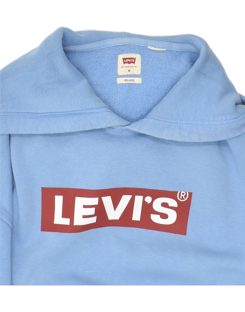 LEVI'S Mens Graphic Hoodie Jumper Medium Blue Cotton | Vintage Levi's | Thrift | Second-Hand Levi's | Used Clothing | Messina Hembry 