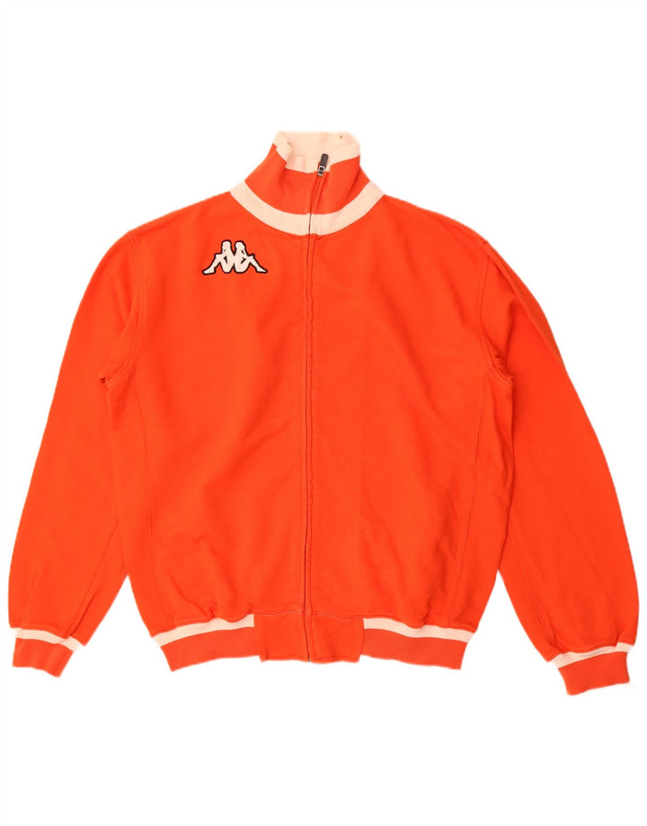 Kappa Mens Tracksuit Top Jacket Medium Orange Cotton