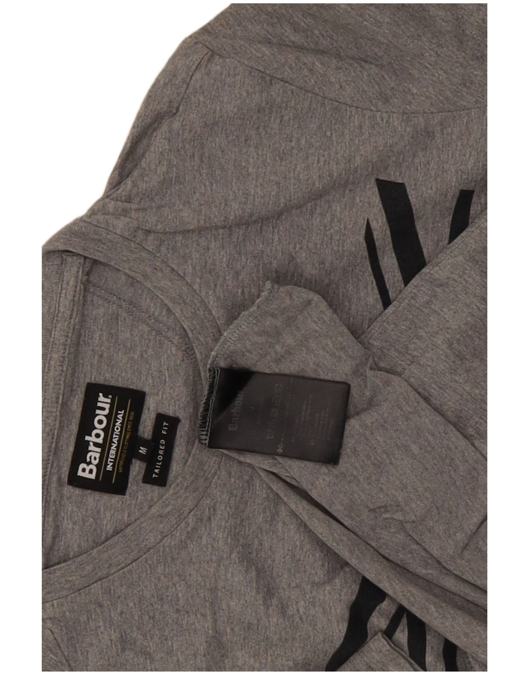 Barbour Mens Tailored Fit Graphic T-Shirt Top Medium Grey Flecked Cotton
