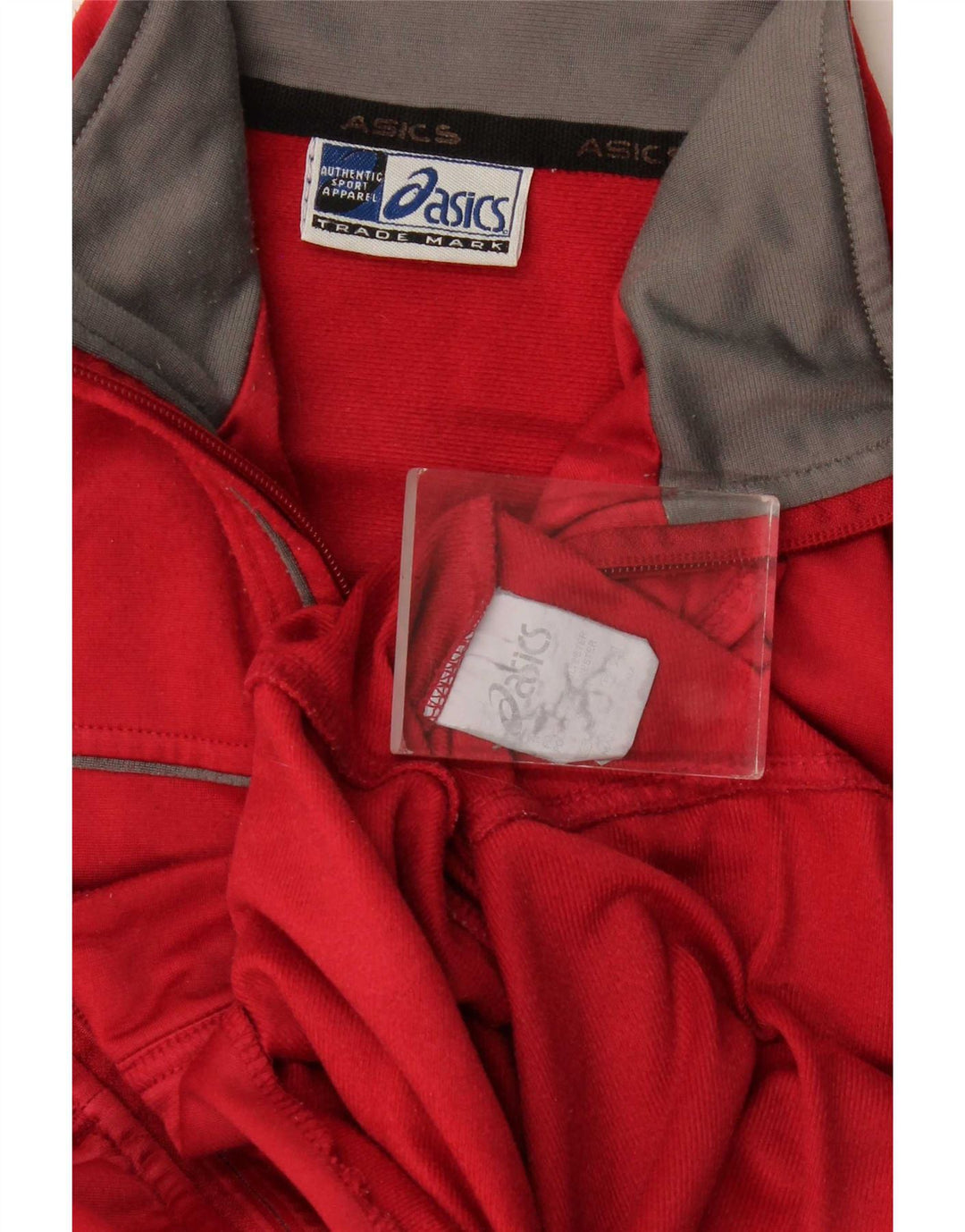 Asics Womens Regular Fit Tracksuit Top Jacket UK 16 Large Red Polyester