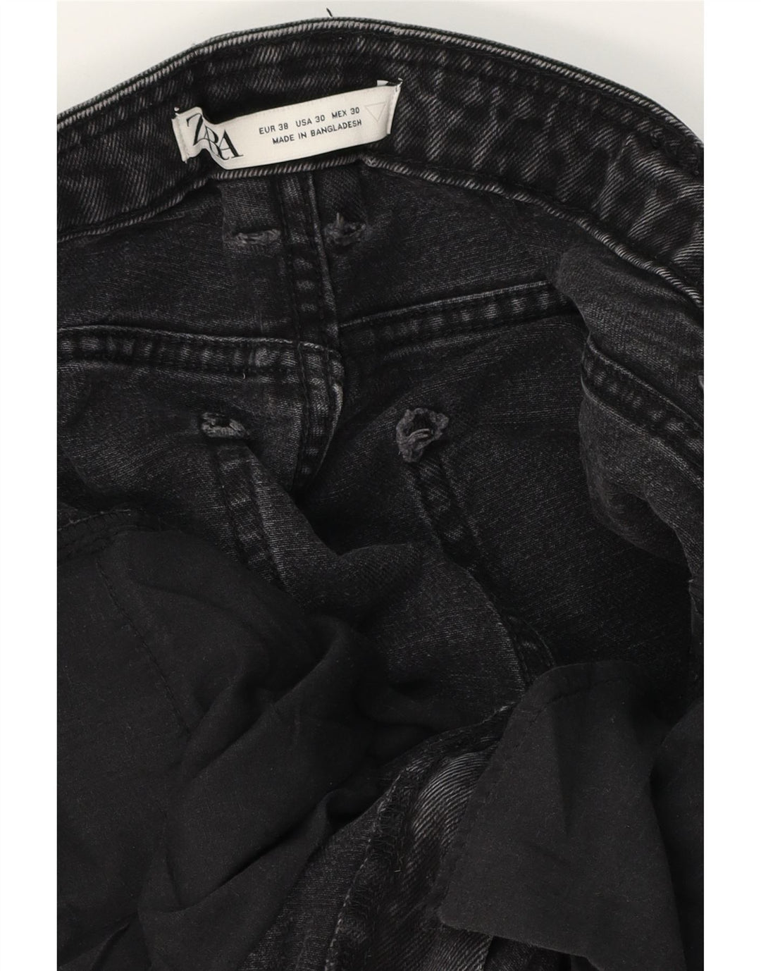 Zara Mens Denim Shorts EU 38 Small W30  Black