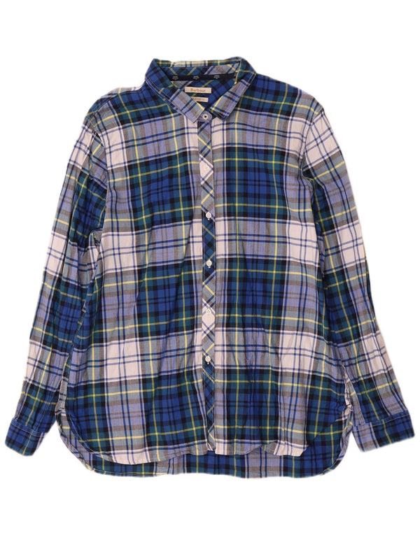 Barbour Womens Relaxed Fit Flannel Shirt UK 18 XL Blue Check Cotton