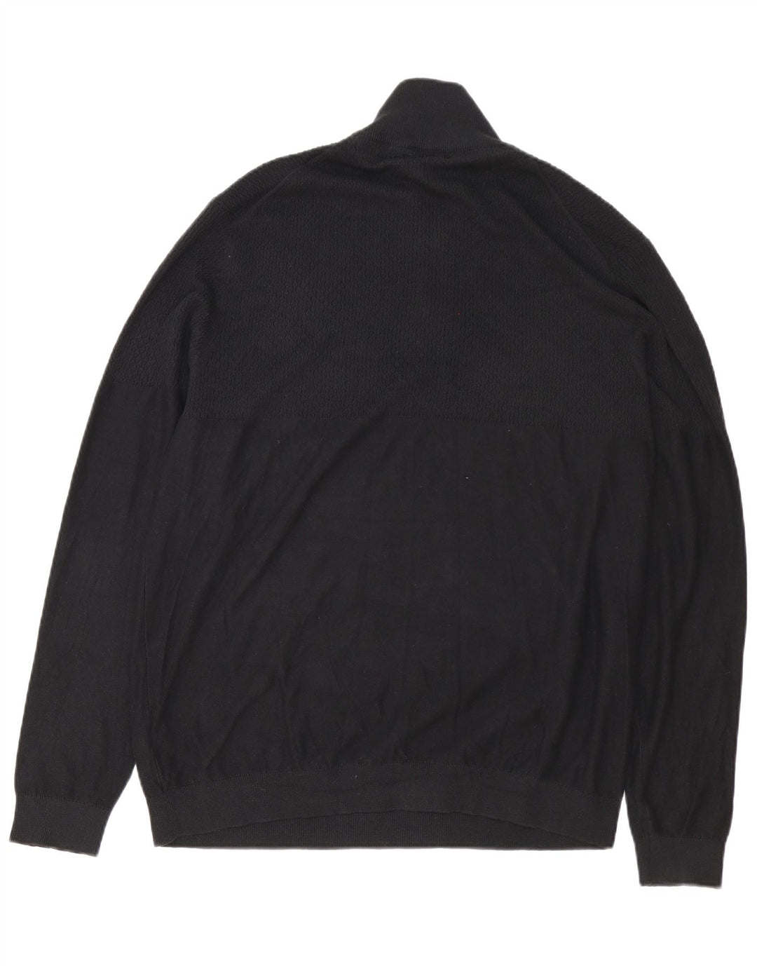 Jack & Jones Mens Zip Neck Jumper Sweater 2XL Black Cotton