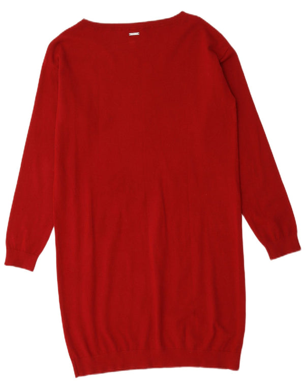 Liu Jo Womens Graphic Long Sleeve Jumper Dress UK 12 Medium Red