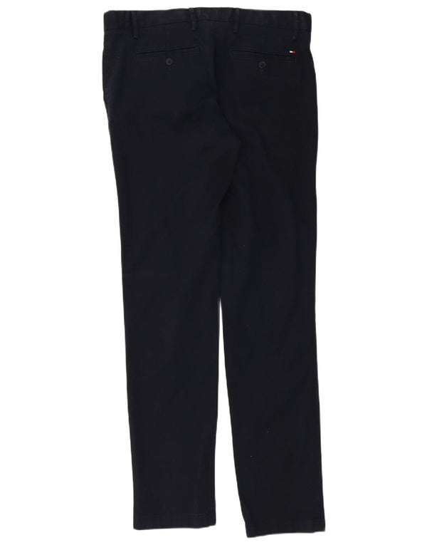 TOMMY HILFIGER Mens Slim Chino Trousers W36 L34 Navy Blue Cotton