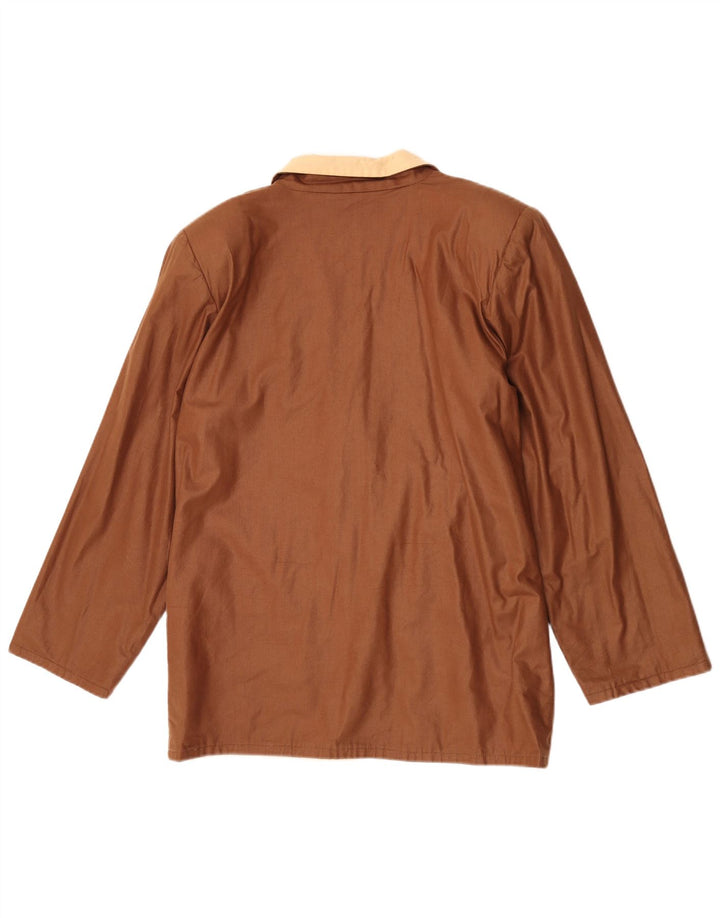 Vintage Womens 2 Button Blazer Jacket UK 16 Large Brown Colourblock