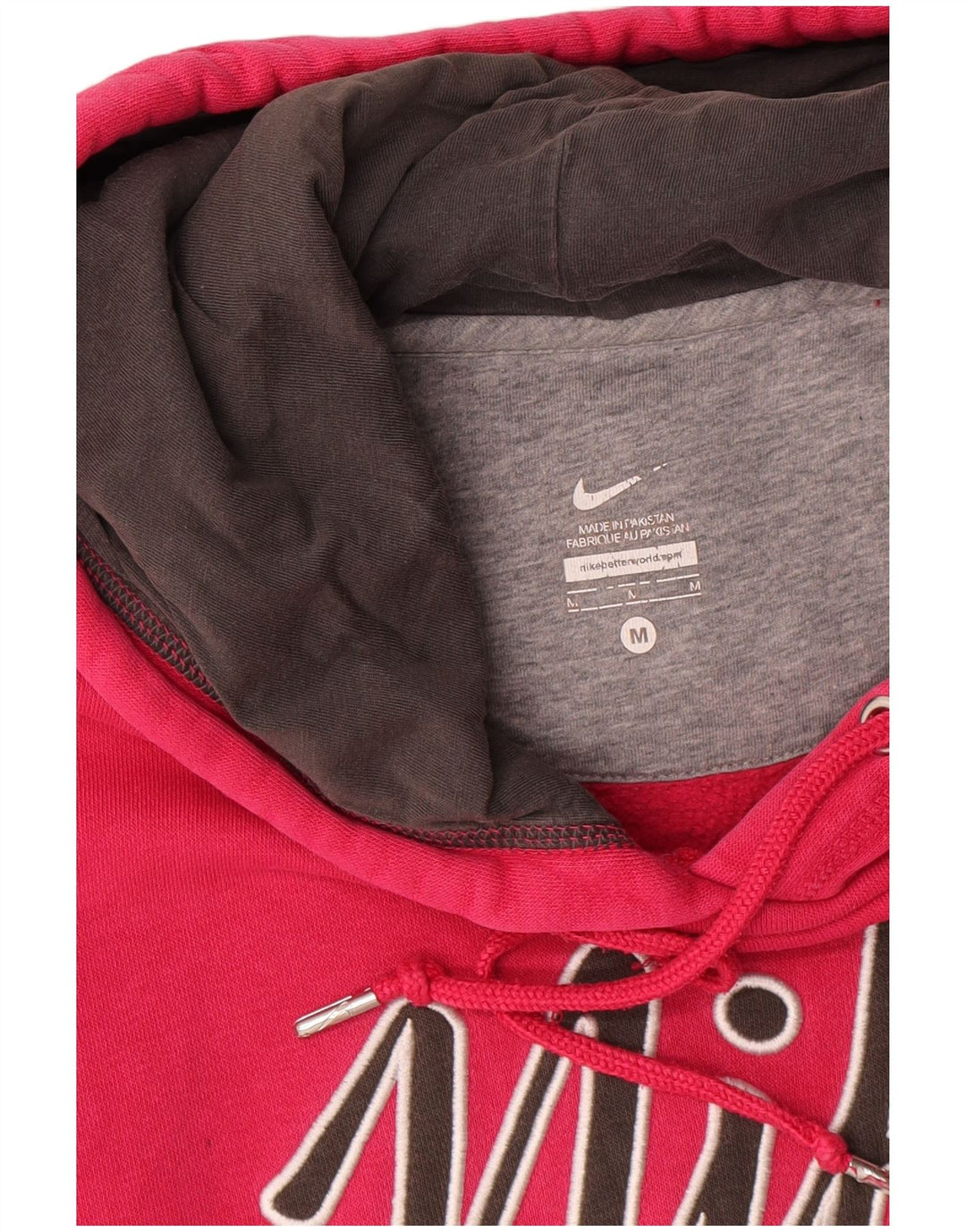 Nike Mens Graphic Hoodie Jumper Medium Red Cotton
