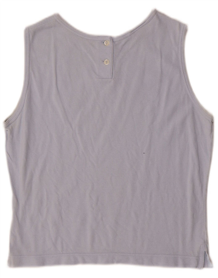 Lacoste Womens Vest Top Size 44 Large Blue Cotton