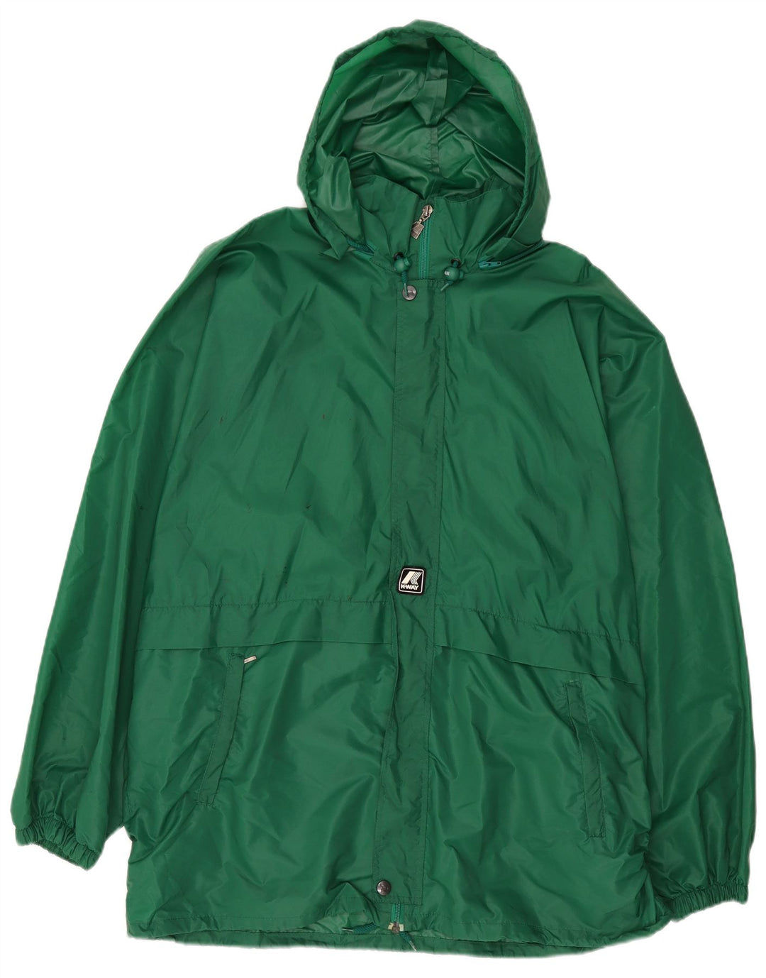 K-Way Mens Hooded Rain Jacket UK 44 2XL Green