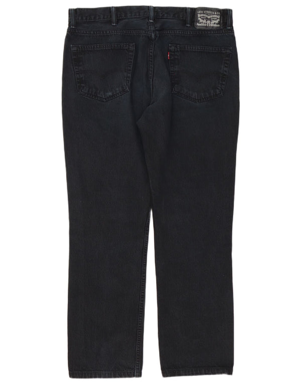 Levi's Mens Distressed Straight Jeans W38 L32 Black Cotton