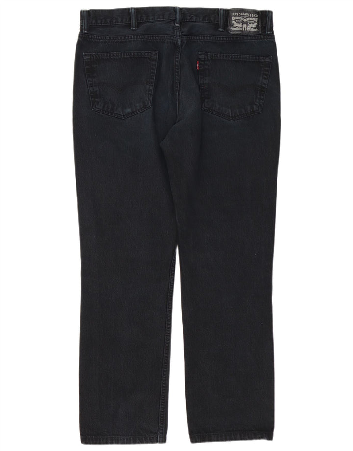 Levi's Mens Distressed Straight Jeans W38 L32 Black Cotton