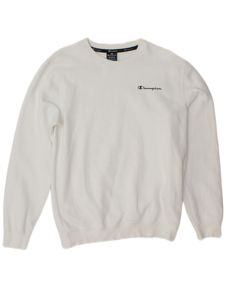 CHAMPION Mens Sweatshirt Jumper Medium White Cotton