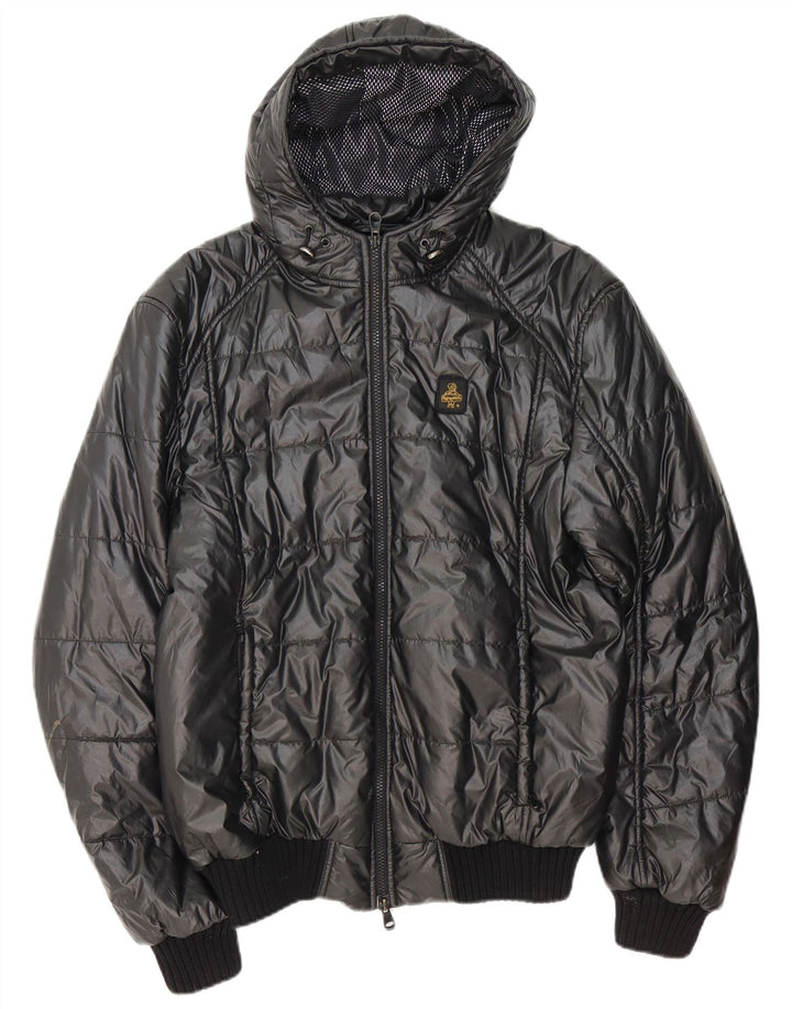 Refrigiwear Mens Sixty Hooded Padded Jacket UK 42 XL Grey Polyester