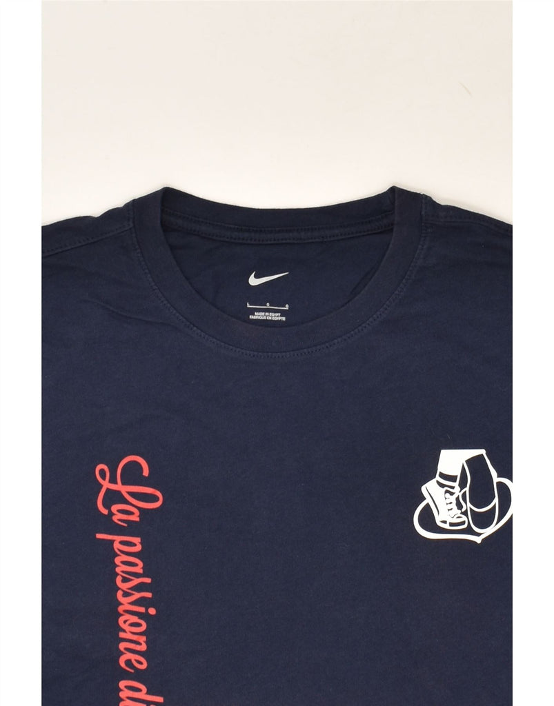 NIKE Mens Graphic T-Shirt Top Large Navy Blue | Vintage Nike | Thrift | Second-Hand Nike | Used Clothing | Messina Hembry 