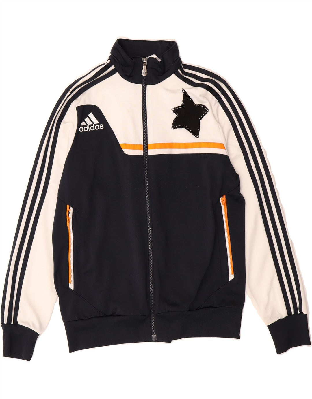 ADIDAS Boys Tracksuit Top Jacket 13-14 Years Black Colourblock Polyester Vintage Adidas and Second-Hand Adidas from Messina Hembry 
