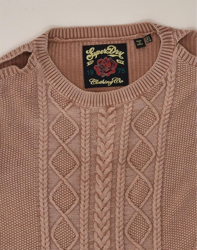 SUPERDRY Womens Crew Neck Jumper Sweater UK 8 Small Brown Cotton | Vintage Superdry | Thrift | Second-Hand Superdry | Used Clothing | Messina Hembry 