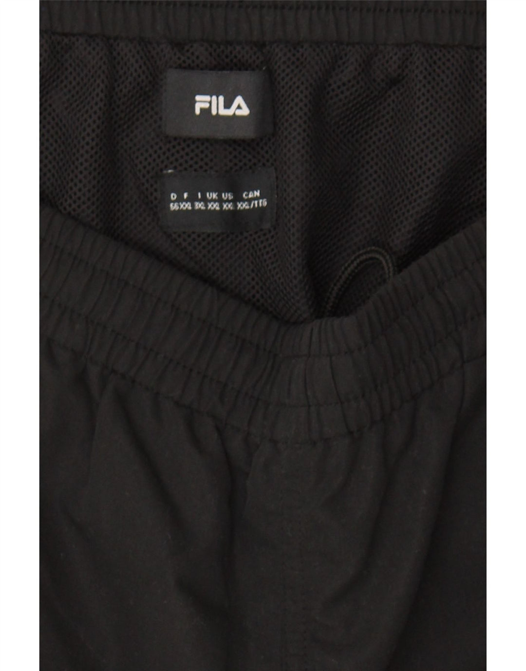 FILA Mens Sport Shorts 2XL  Black Colourblock Polyester Vintage Fila and Second-Hand Fila from Messina Hembry 