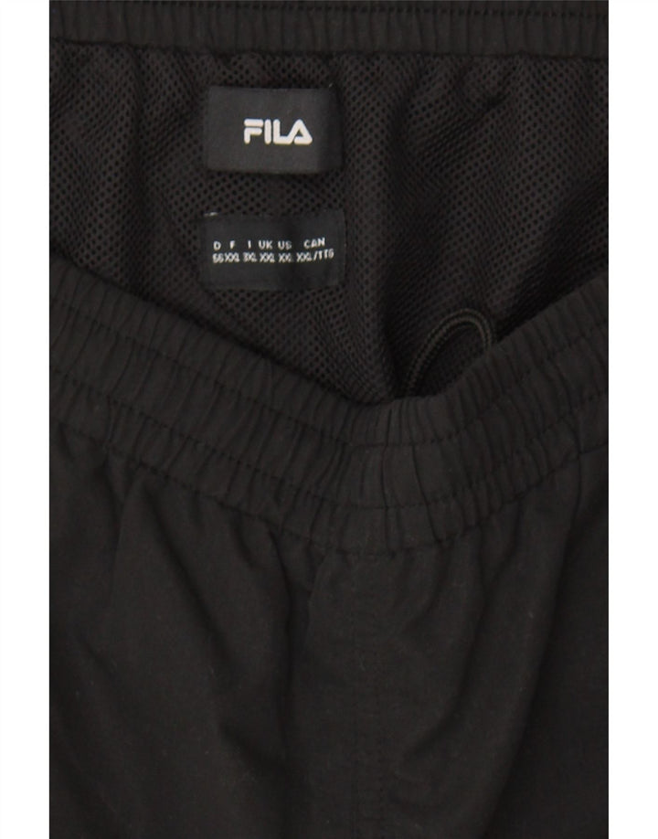 FILA Mens Sport Shorts 2XL  Black Colourblock Polyester Vintage Fila and Second-Hand Fila from Messina Hembry 