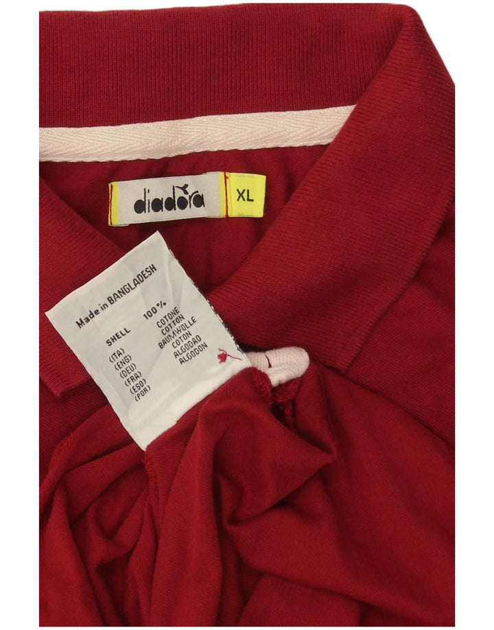Diadora Mens Polo Shirt XL Red Cotton