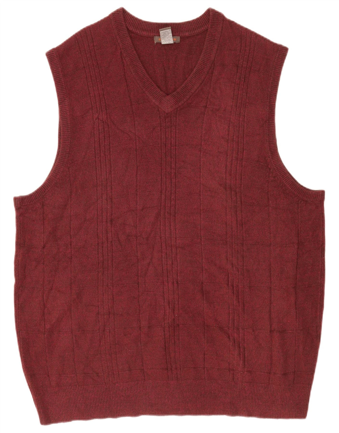 DOCKERS Mens Vest Tank Top 2XL Burgundy Check Acrylic