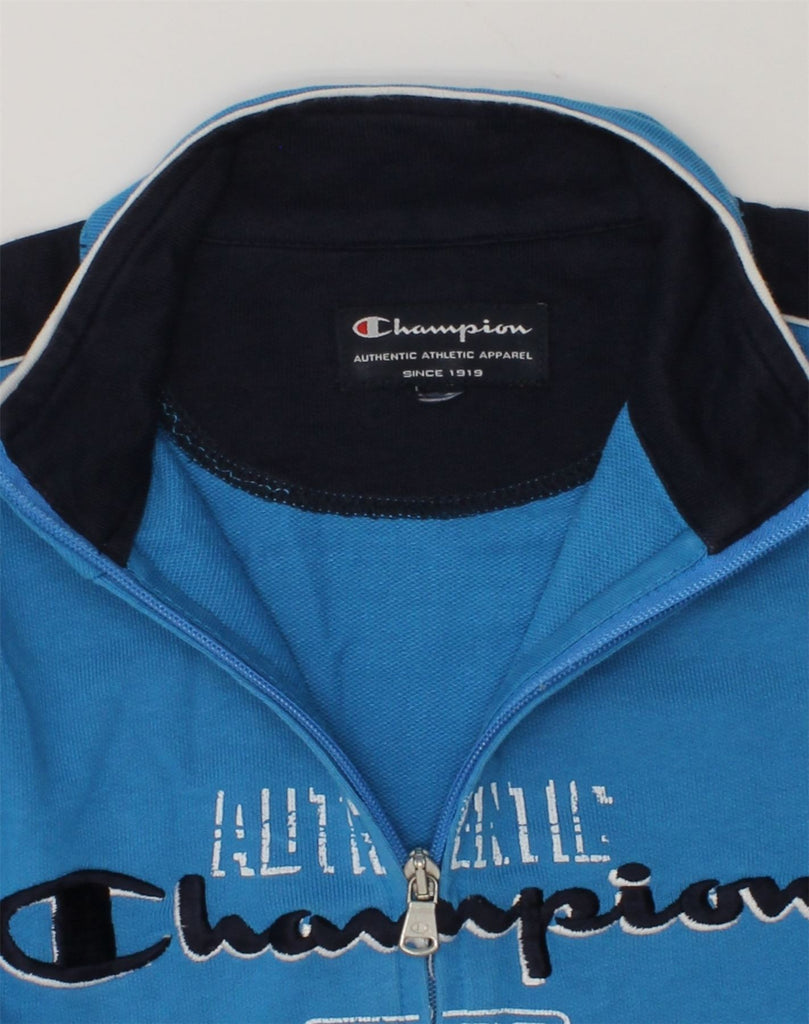 CHAMPION Boys Graphic Tracksuit Top Jacket 15-16 Years Blue Colourblock | Vintage Champion | Thrift | Second-Hand Champion | Used Clothing | Messina Hembry 