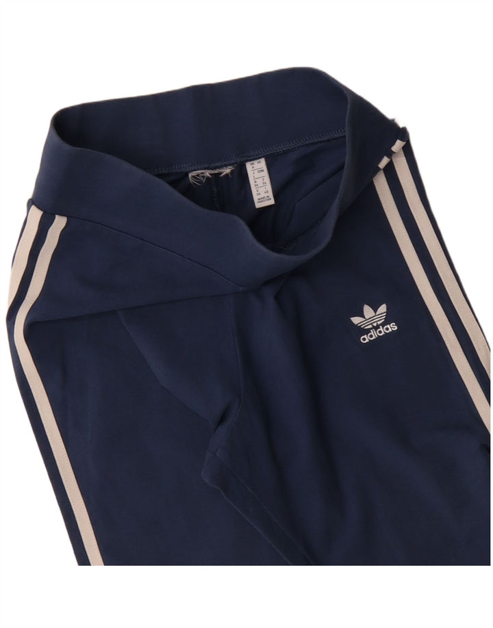 ADIDAS Womens Leggings UK 8 Small Navy Blue