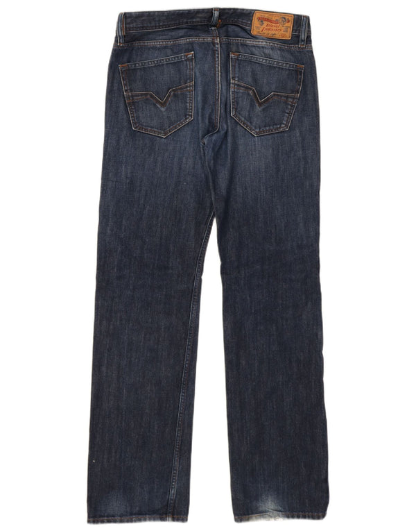 Diesel Mens Larkee Regular Straight Jeans W30 L32 Navy Blue Cotton