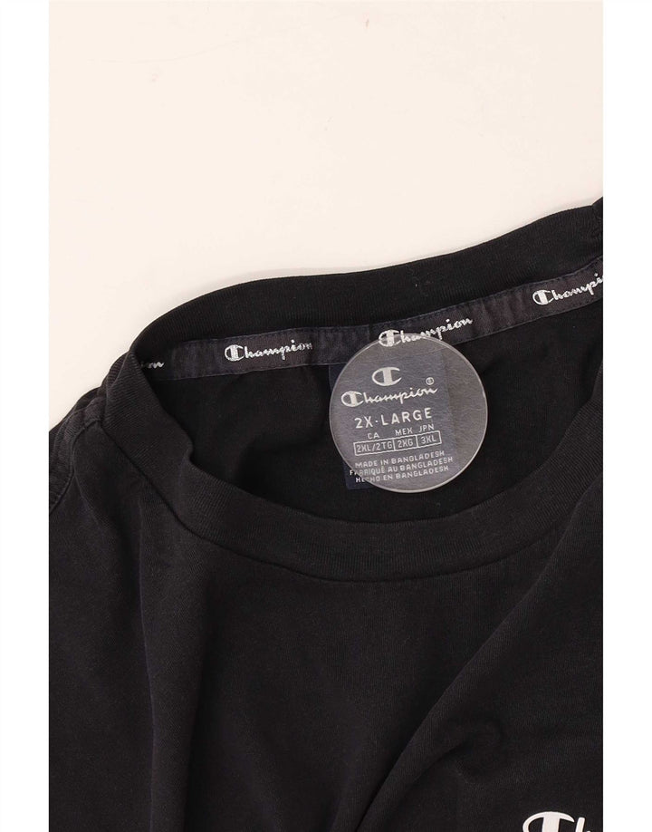 Champion Mens T-Shirt Top 2XL Black