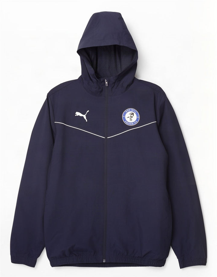 Puma Mens Box Hill FC Hooded Rain Jacket UK 38 Medium Navy Blue Polyester