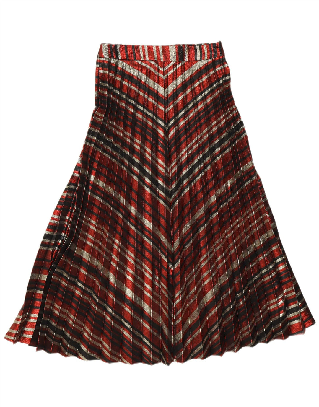 Zara Womens Knife Pleated Skirt Small W26 Multicoloured Striped Polyester