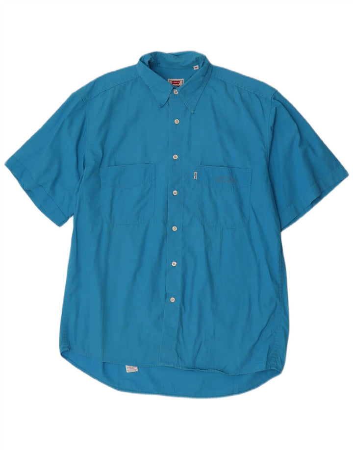 Levi's Mens Short Sleeve Shirt Medium Blue Cotton