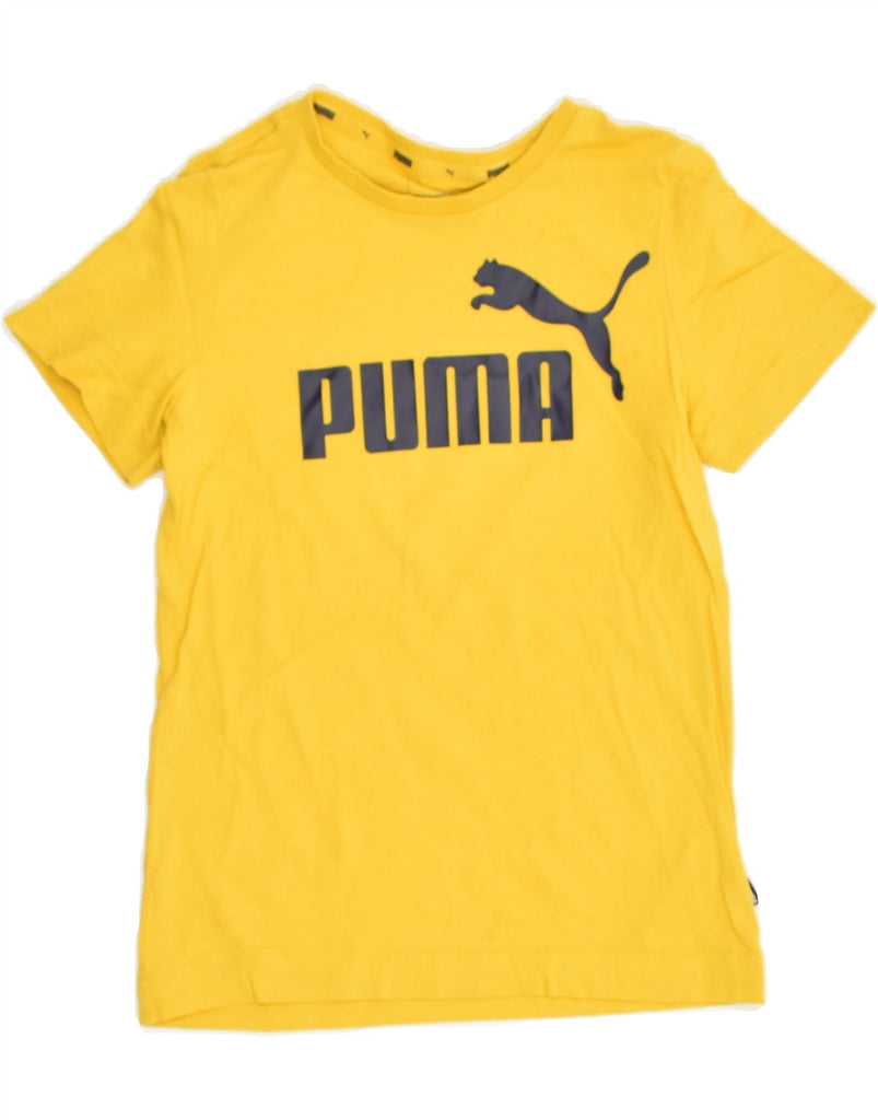 PUMA Boys Graphic T-Shirt Top 7-8 Years Yellow Cotton | Vintage Puma | Thrift | Second-Hand Puma | Used Clothing | Messina Hembry 